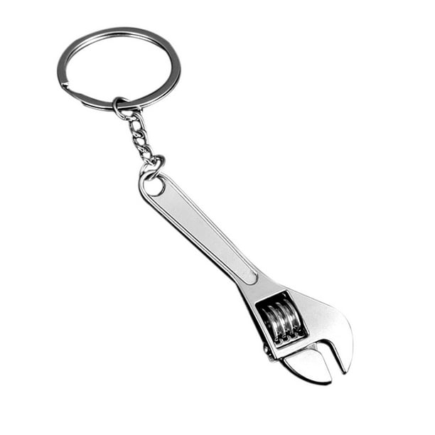 Simulation Tool Metal Key Ring Mini Wrench Model Keychain Keyfob Family Gift